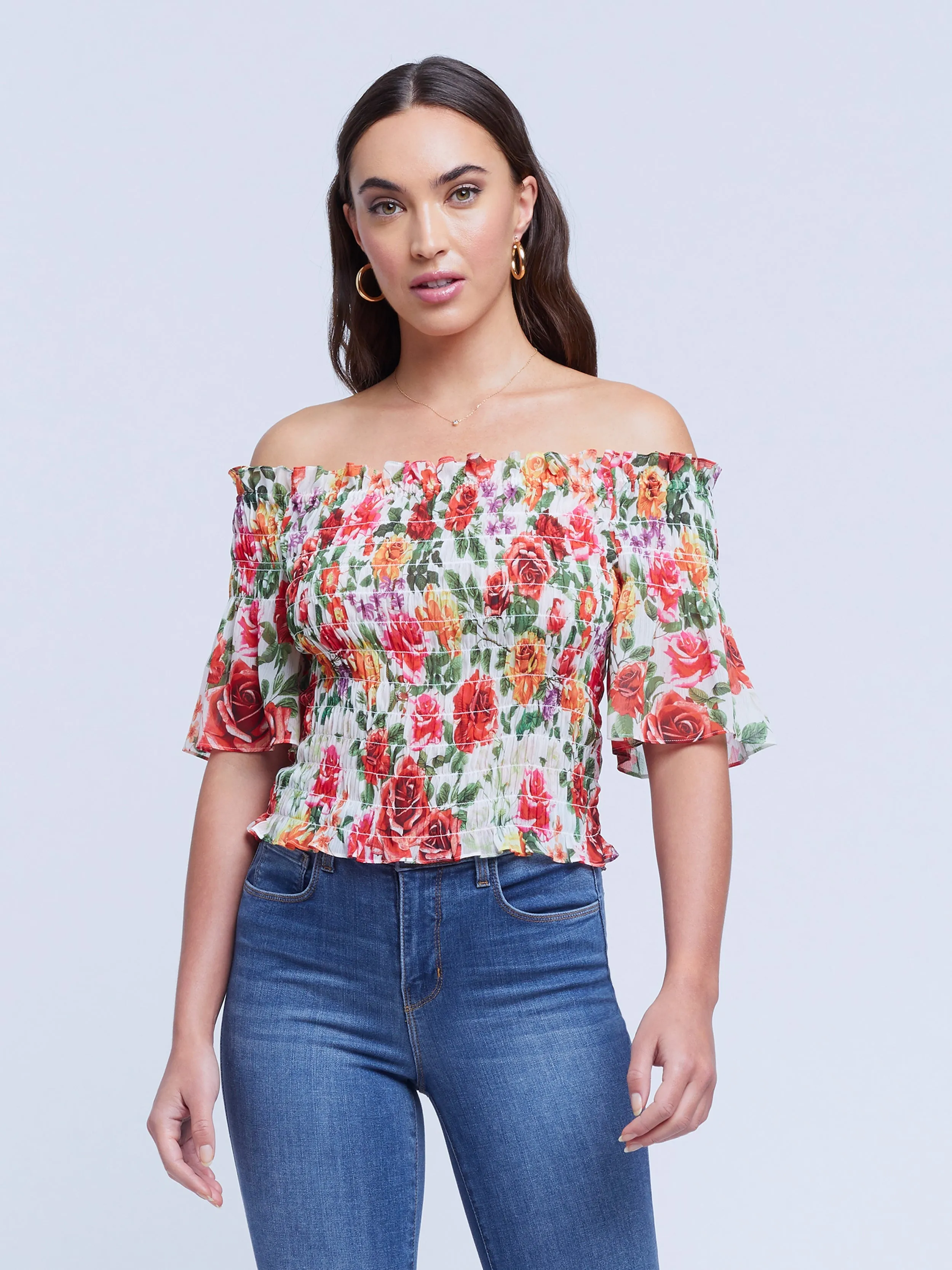 40369LDiGF L'AGENCE  Bexley off shoulder Blouse