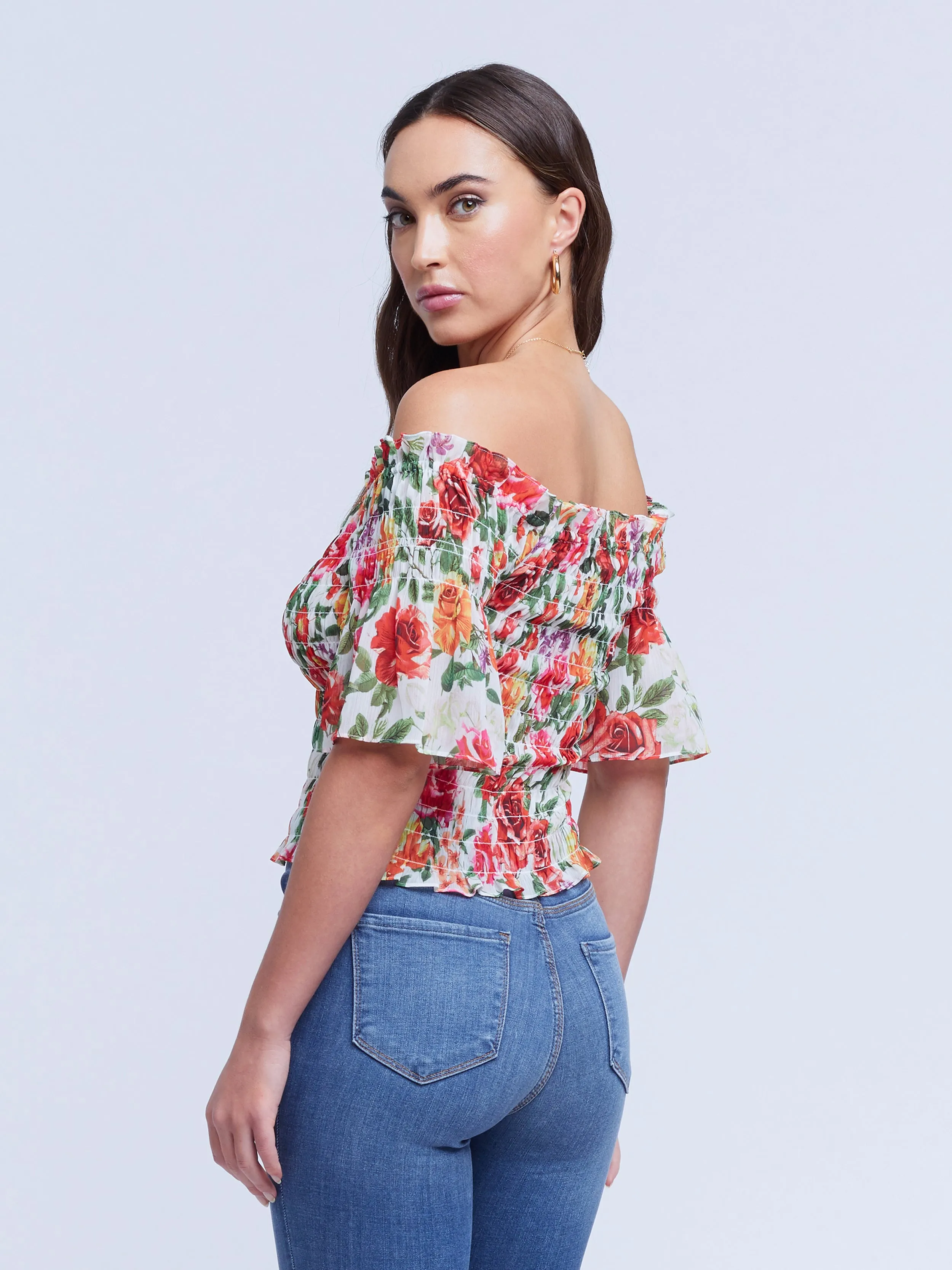 40369LDiGF L'AGENCE  Bexley off shoulder Blouse