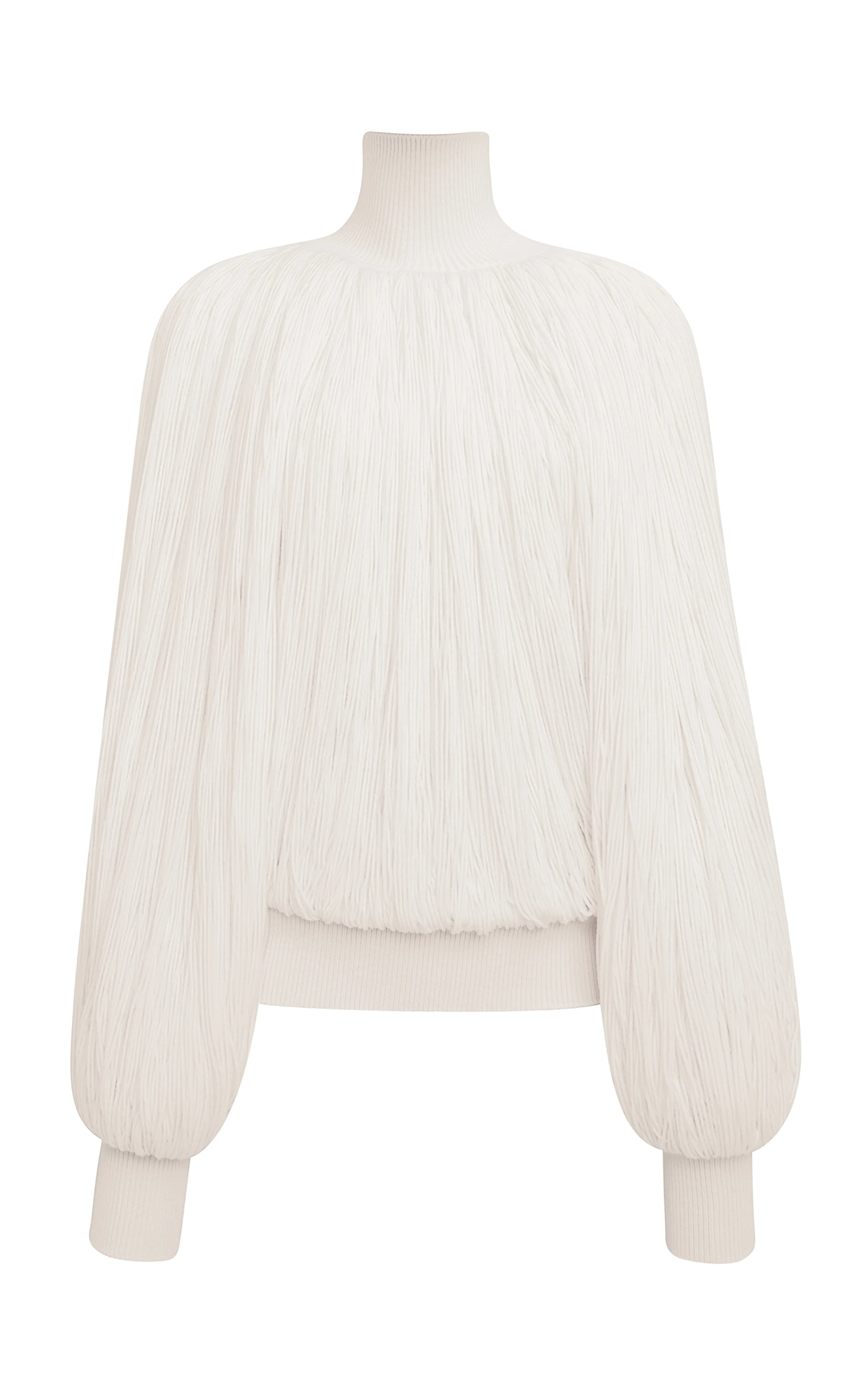 ALAÏA Fringed Yarn Knit Merino Wool Top