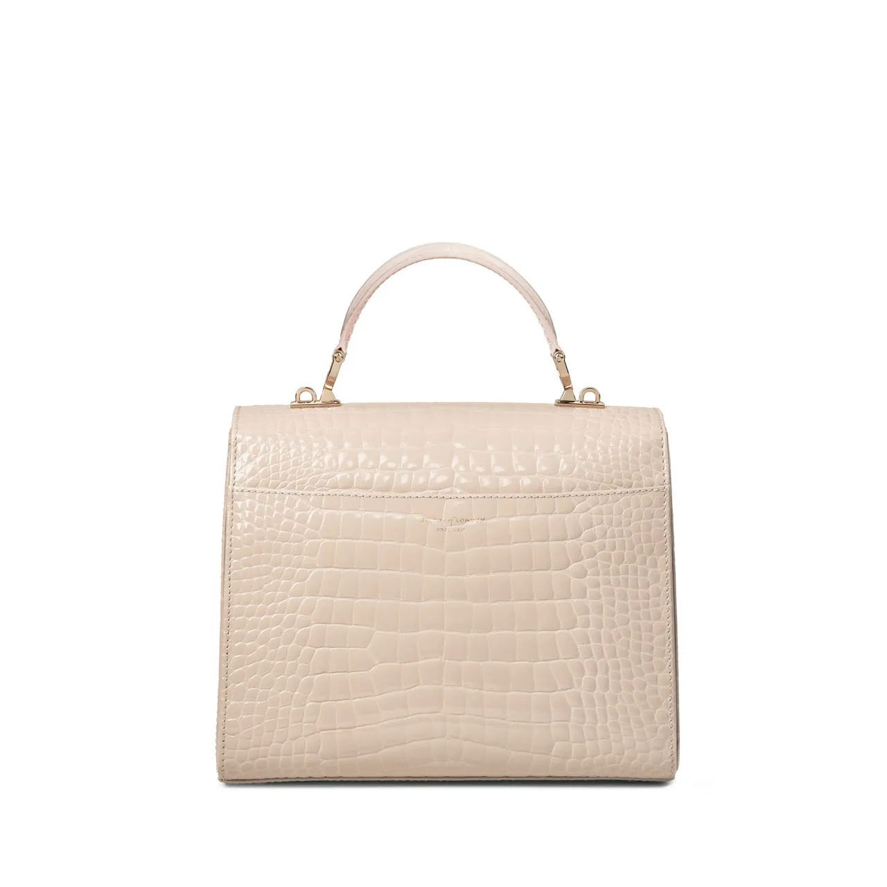 ASPINAL OF LONDON ONLINE EXCLUSIVE Mayfair® Patent-Croc Crossbody Bag - Taupe