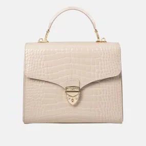 ASPINAL OF LONDON ONLINE EXCLUSIVE Mayfair® Patent-Croc Crossbody Bag - Taupe