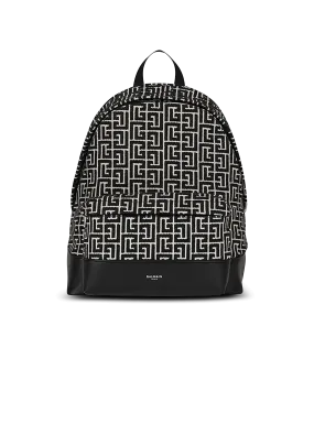 Backpack with jacquard monogram