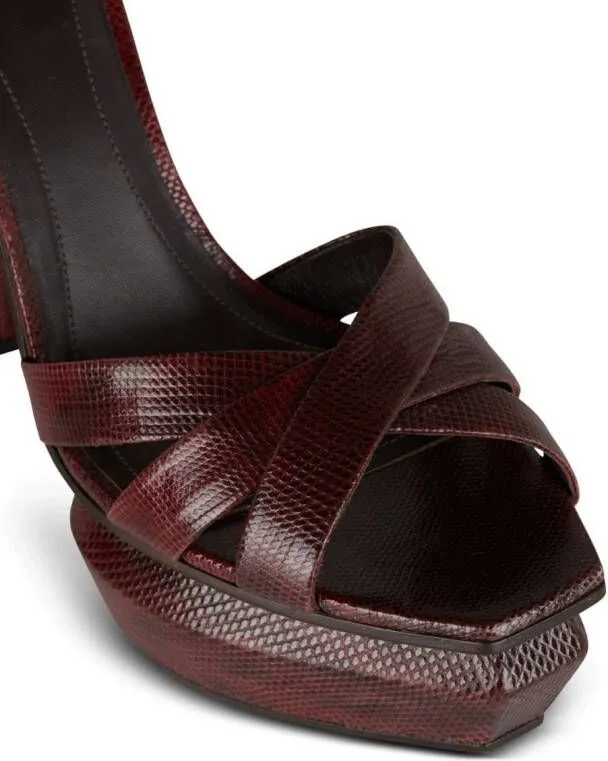 Balmain Ava 140mm leather platform sandals Red