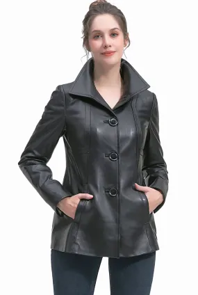 BGSD Women Pearl Lambskin Leather Jacket