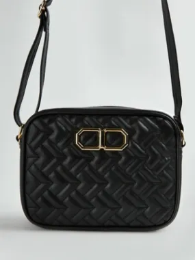 Black Leather Look Quilted Camera Bag | Women | George at ASDA