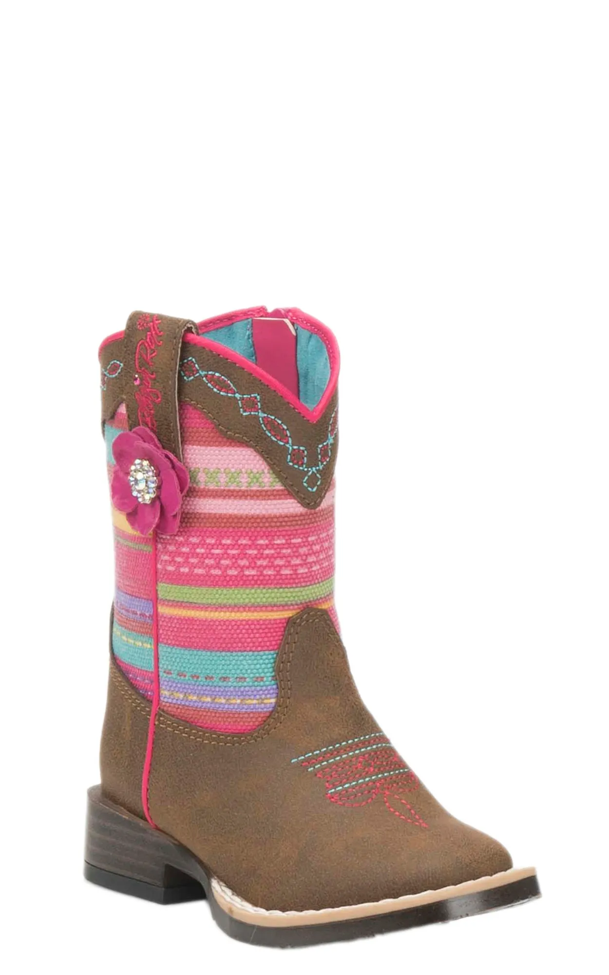 Blazin Roxx Toddler Brown and Serape Print Square Toe Cowboy Boots