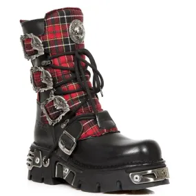 Boots | New Rock Tartan Leather Gothic Boots-391T-S1 | New Rock