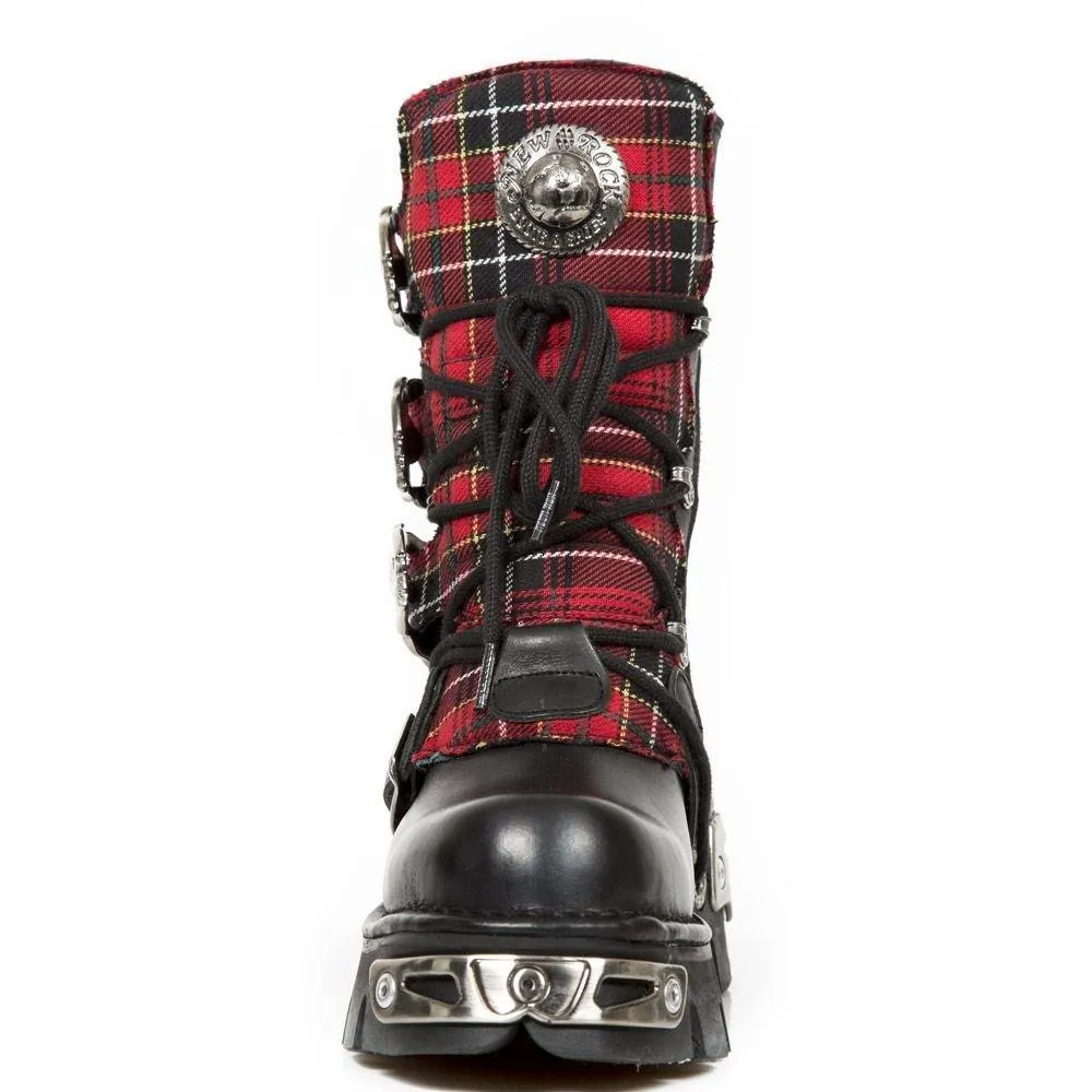 Boots | New Rock Tartan Leather Gothic Boots-391T-S1 | New Rock