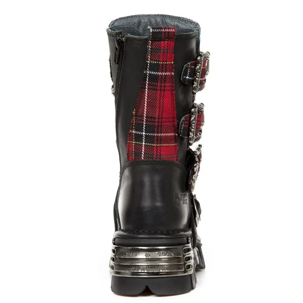 Boots | New Rock Tartan Leather Gothic Boots-391T-S1 | New Rock