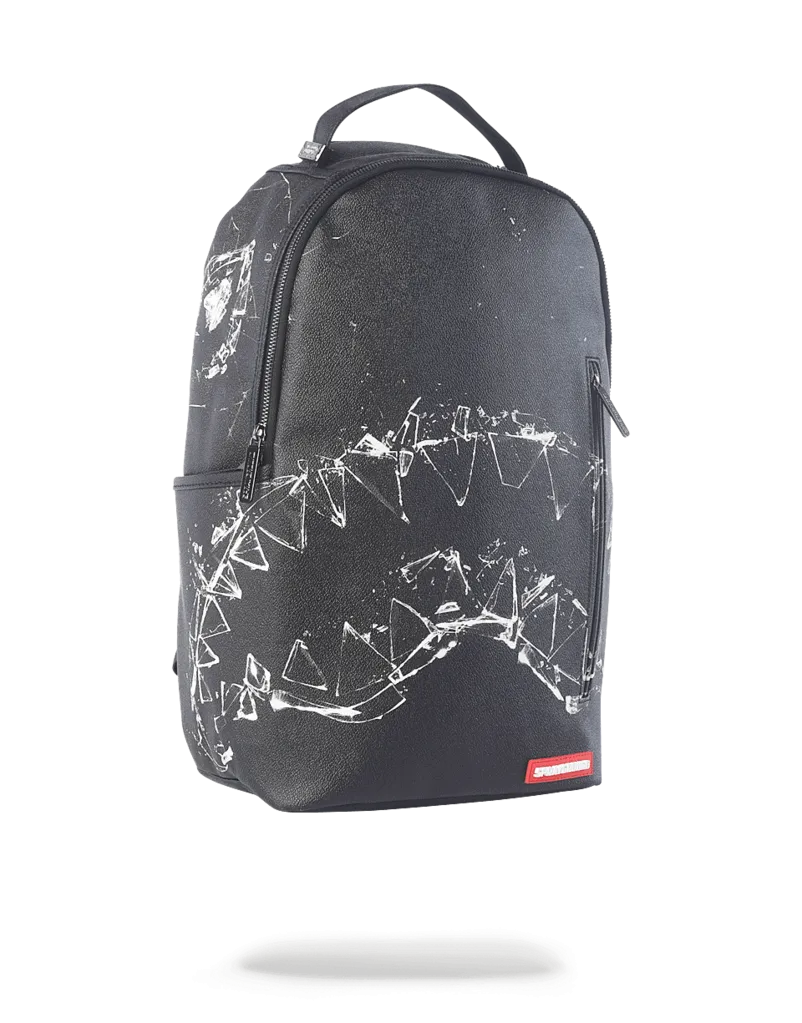 BROKEN GLASS SHARK BACKPACK - BLACK