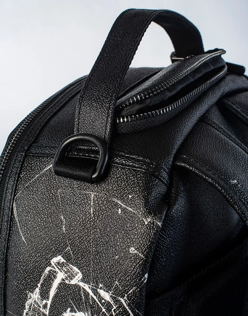 BROKEN GLASS SHARK BACKPACK - BLACK