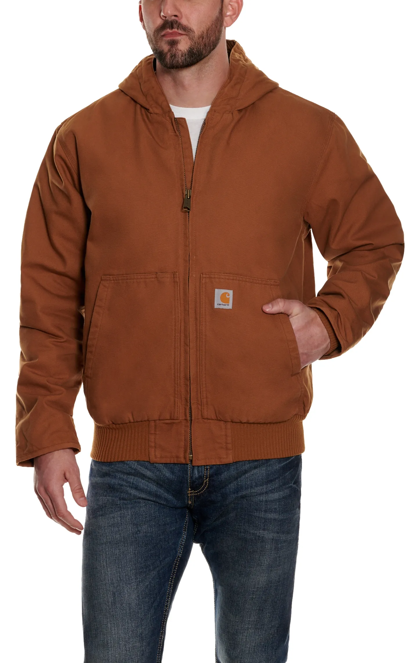 Carhartt Men's Brown Quilted Nylon-lined Active Jacket - Big & Tall
