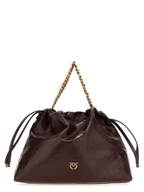 Chain Handle Tote Shoulder Bags Brown