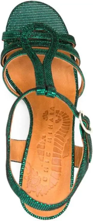 Chie Mihara Babi 75mm suede sandals Green