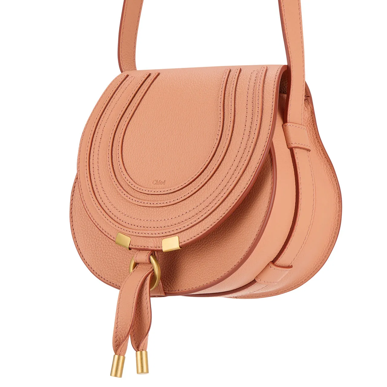 CHLOÉ The Sustainable Edit Marcie Leather Crossbody Bag - Dark Pink