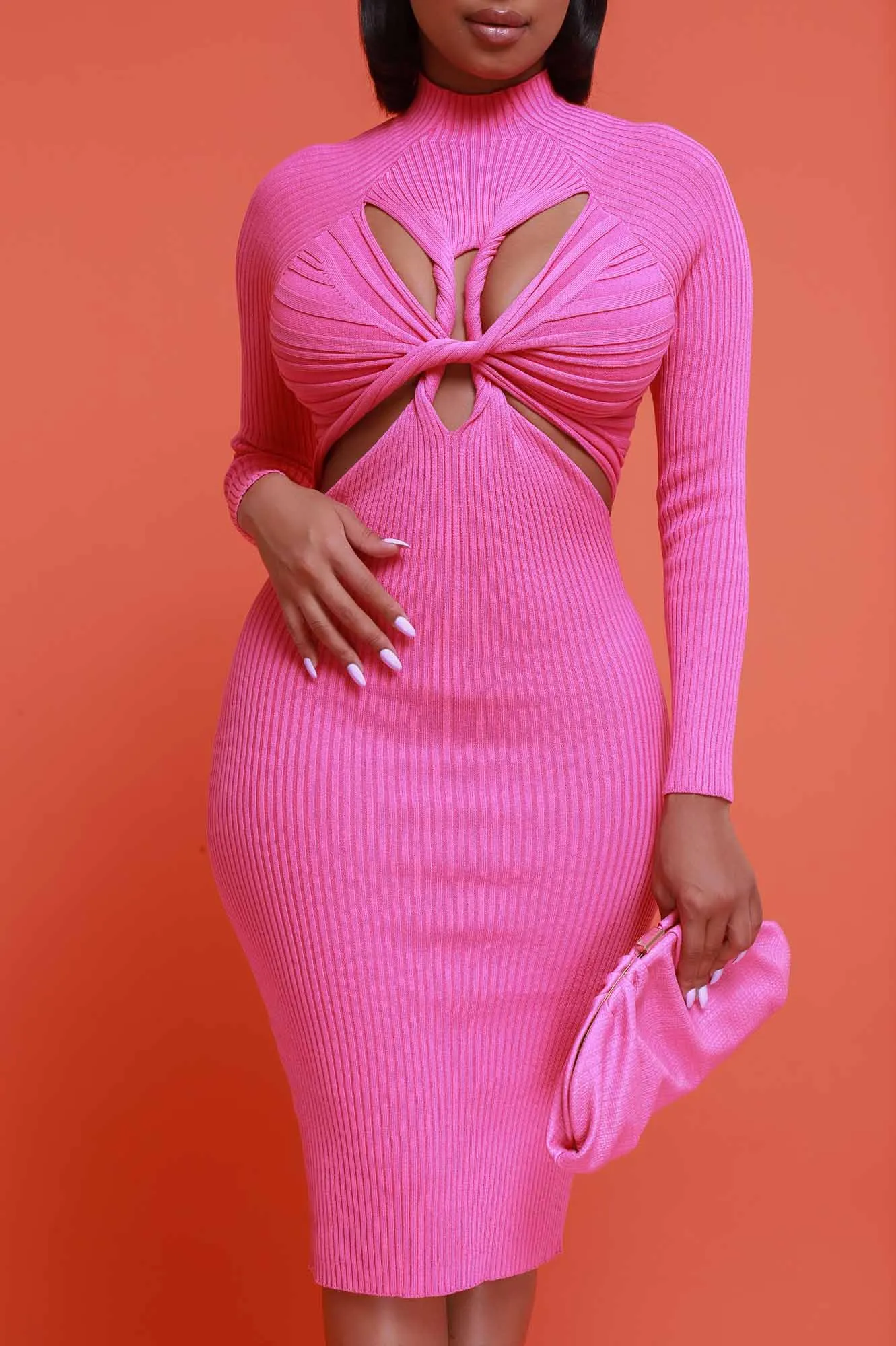 Choose Me Cut Out Dress - Fuchsia