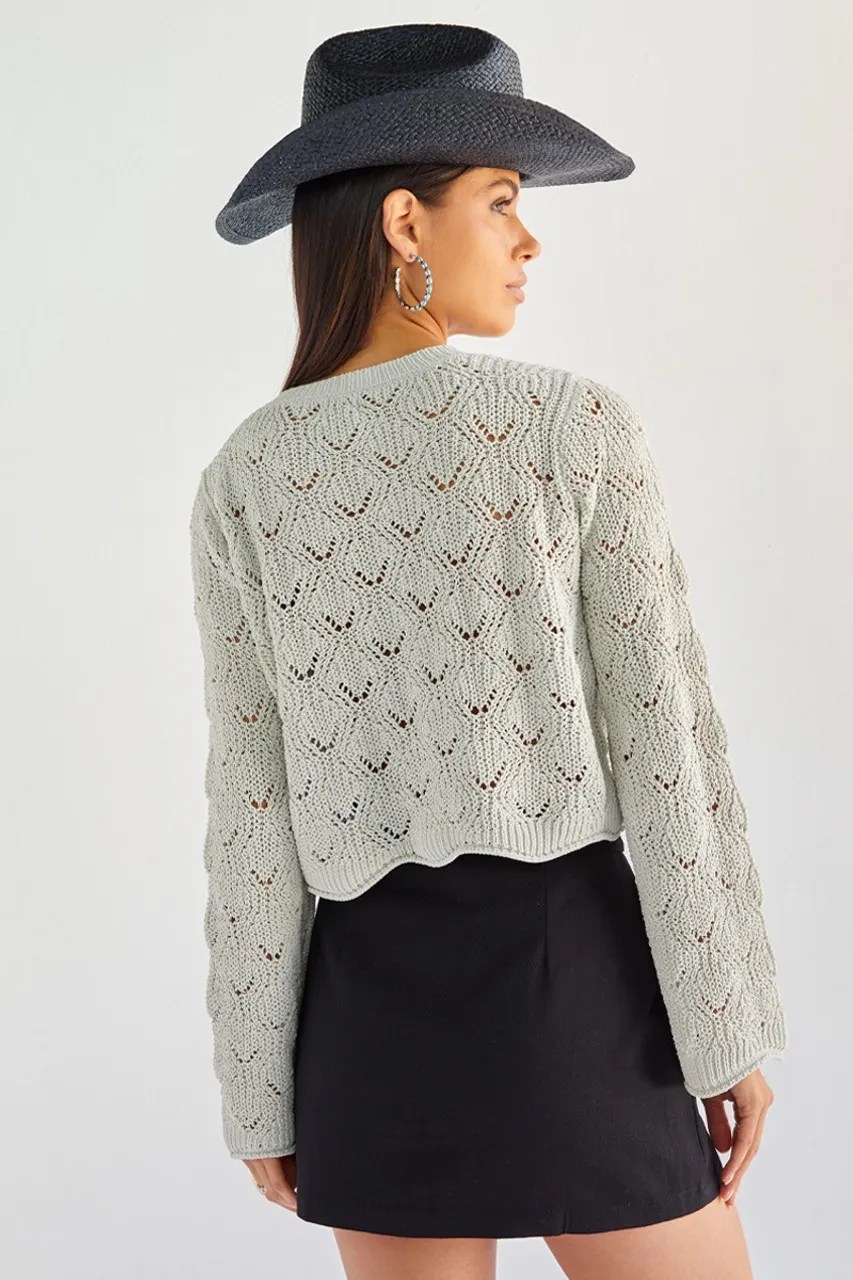 Christee Pointelle Pullover Sweater 