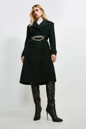 Chunky Chain Wool Coat | Karen Millen