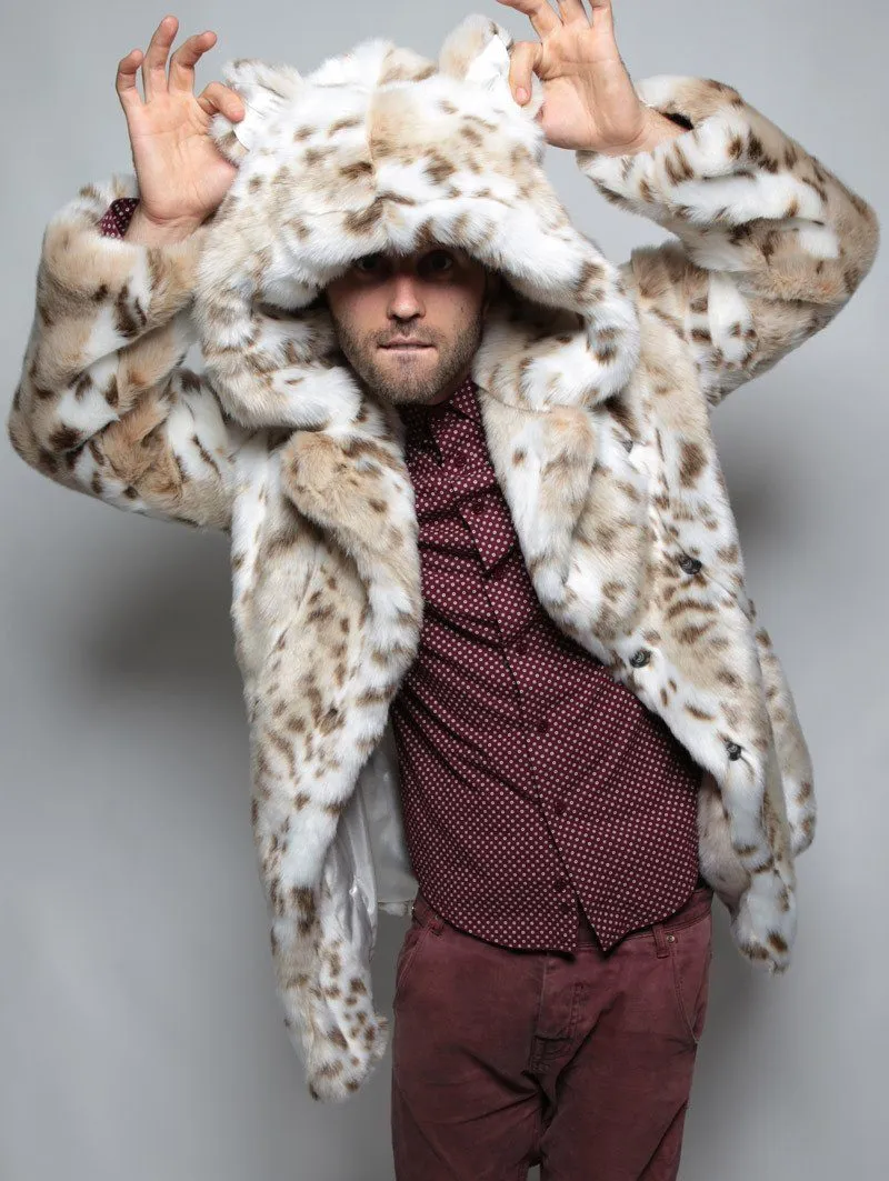 Classic Siberian Snow Leopard Faux Fur Coat