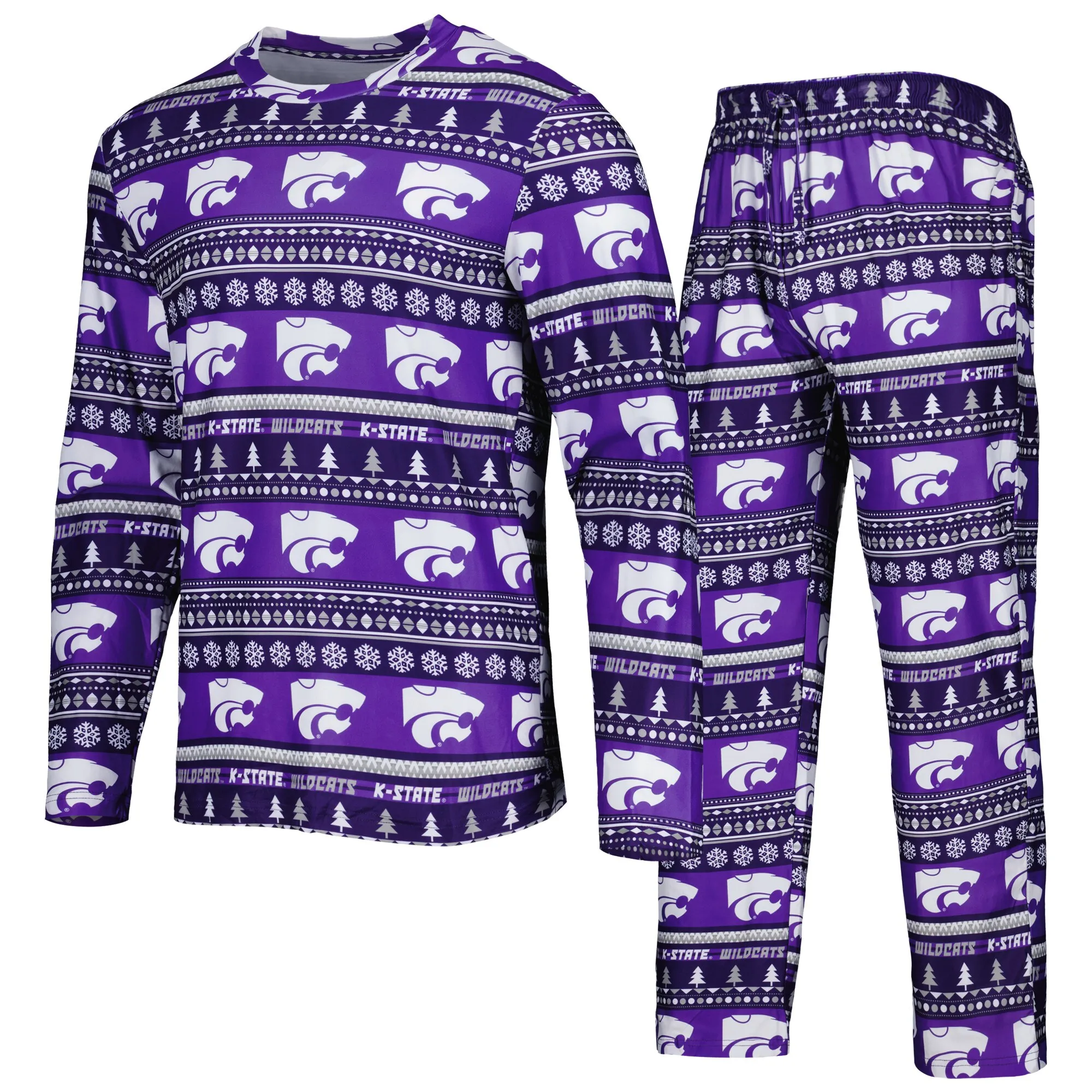 Concepts Sport Kansas State Wildcats Purple Swivel Long Sleeve T-Shirt & Pants Sleep Set