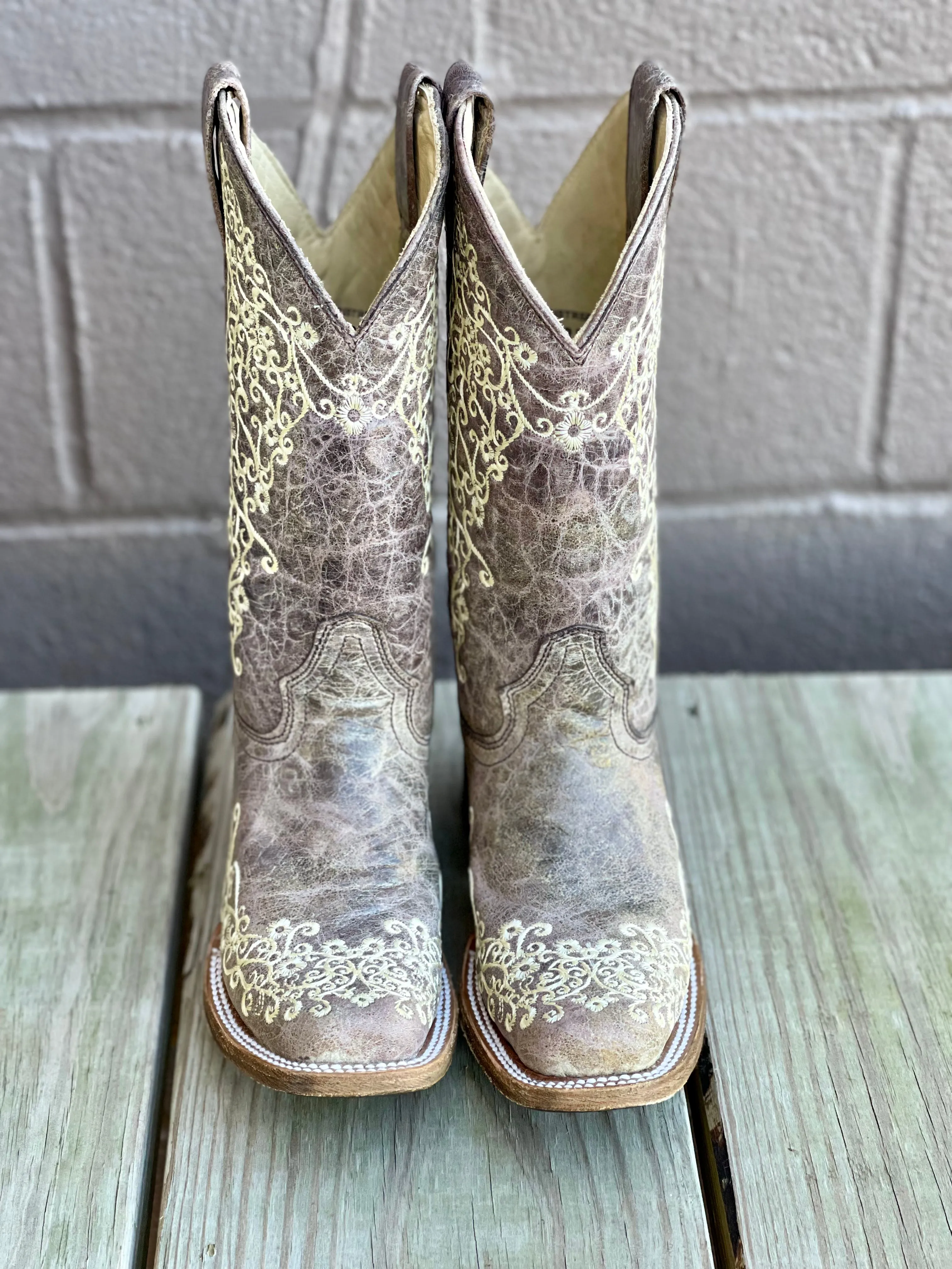 Corral Women's Brown Crater Square Toe Cowgirl Boot A2663