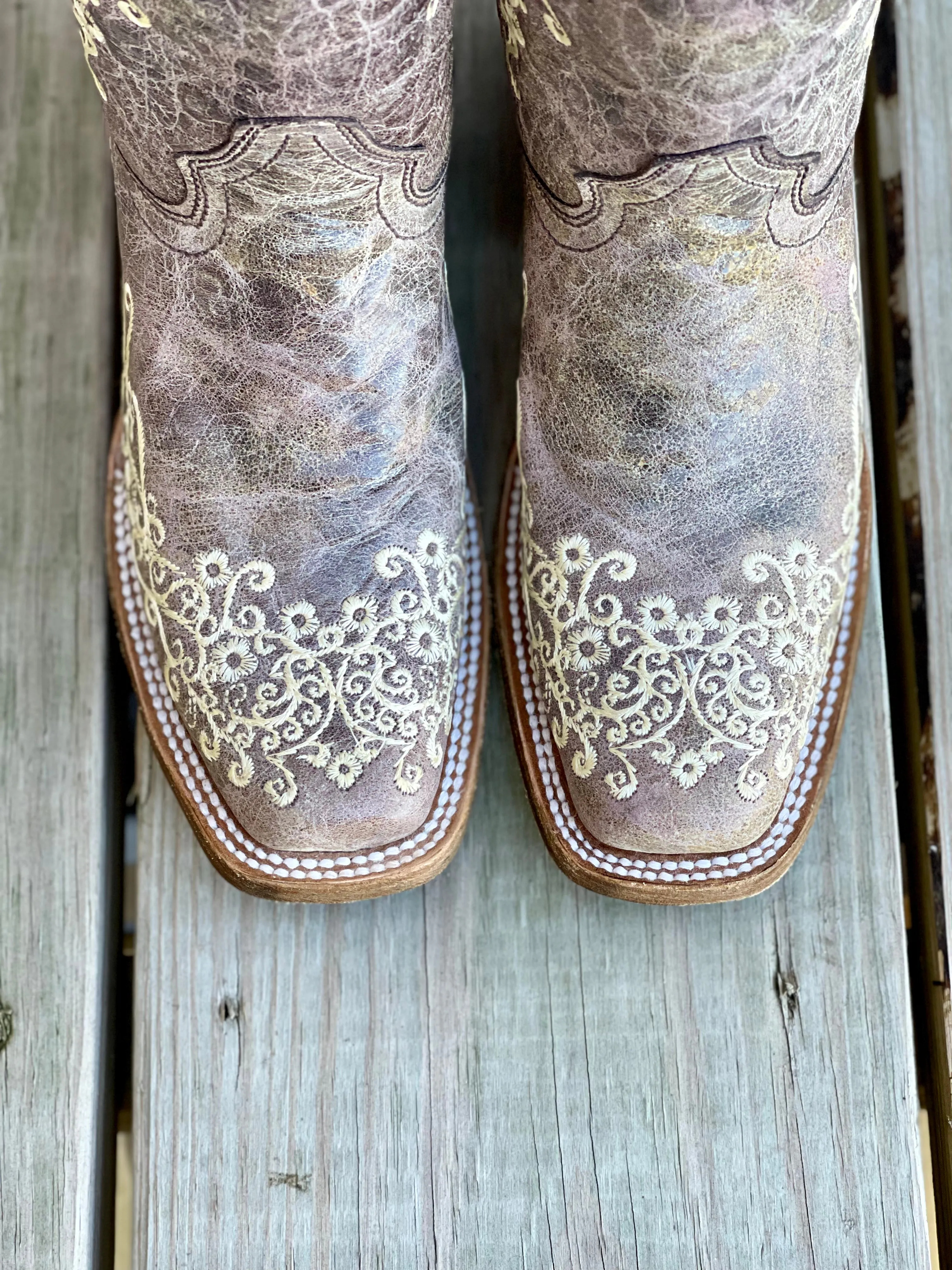 Corral Women's Brown Crater Square Toe Cowgirl Boot A2663