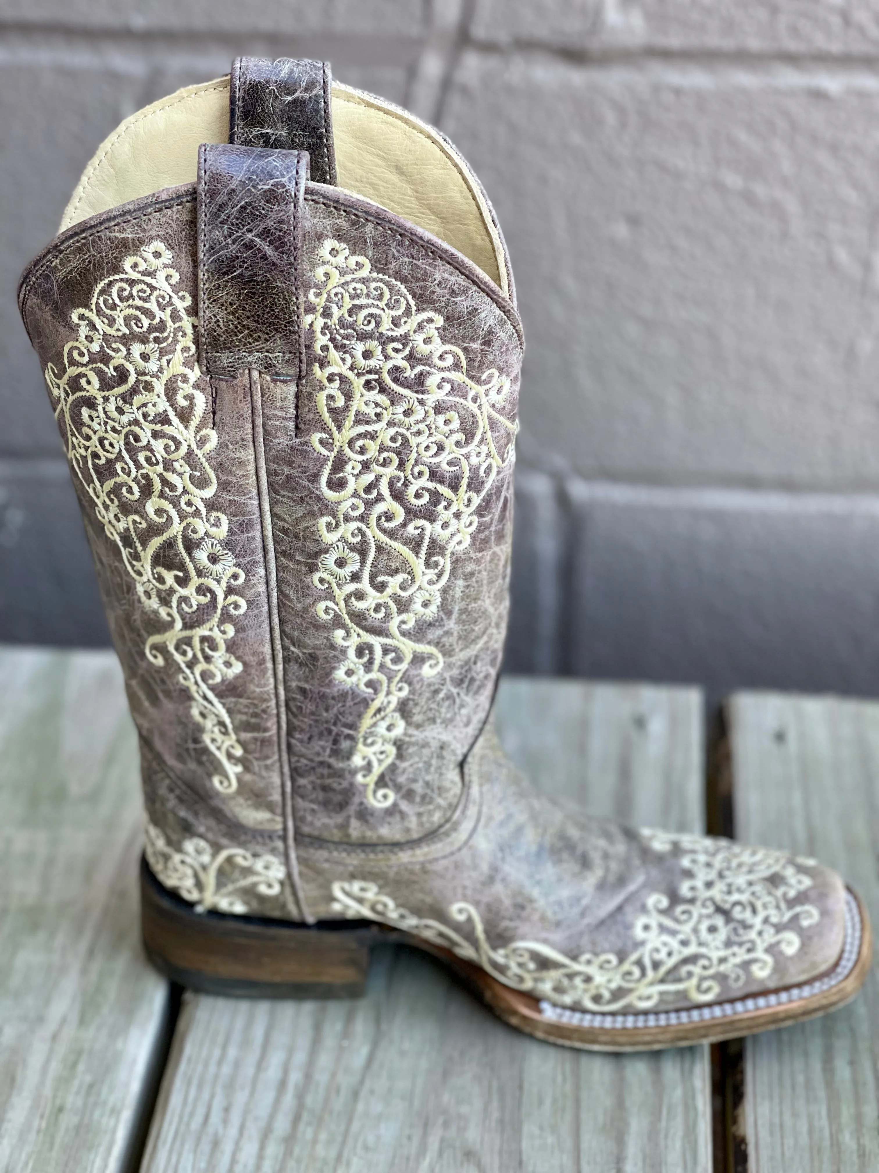 Corral Women's Brown Crater Square Toe Cowgirl Boot A2663