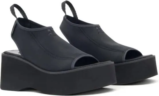 Courrèges Scuba Wave 90mm platform sandals Black