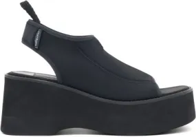 Courrèges Scuba Wave 90mm platform sandals Black