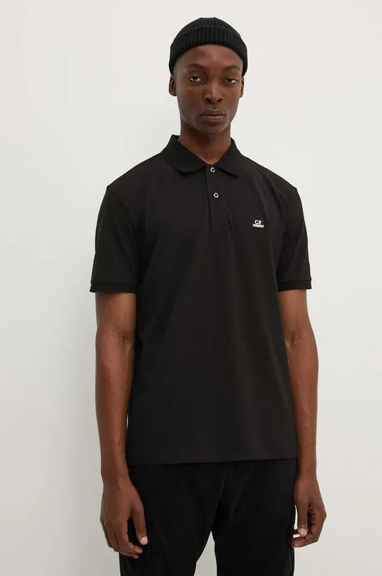 C.P. Company polo shirt STRETCH PIQUET REGULAR POLO SHIRT men’s black color 15CMPL094A005263W