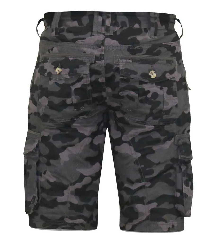 D555 Big Mens Camouflage Print Cargo Shorts (ZAVIER)