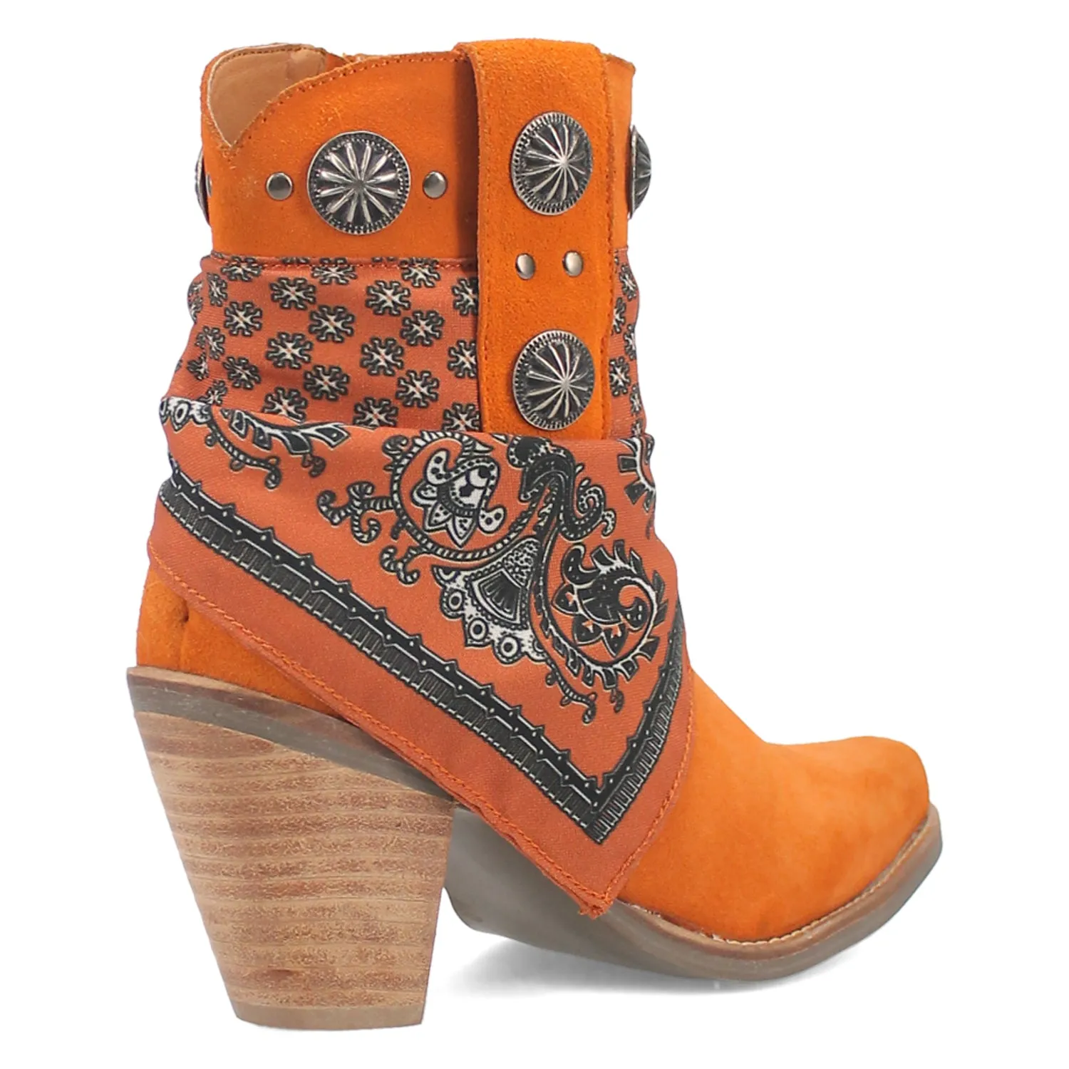 Dingo Womens Bandida Orange Suede Fashion Boots