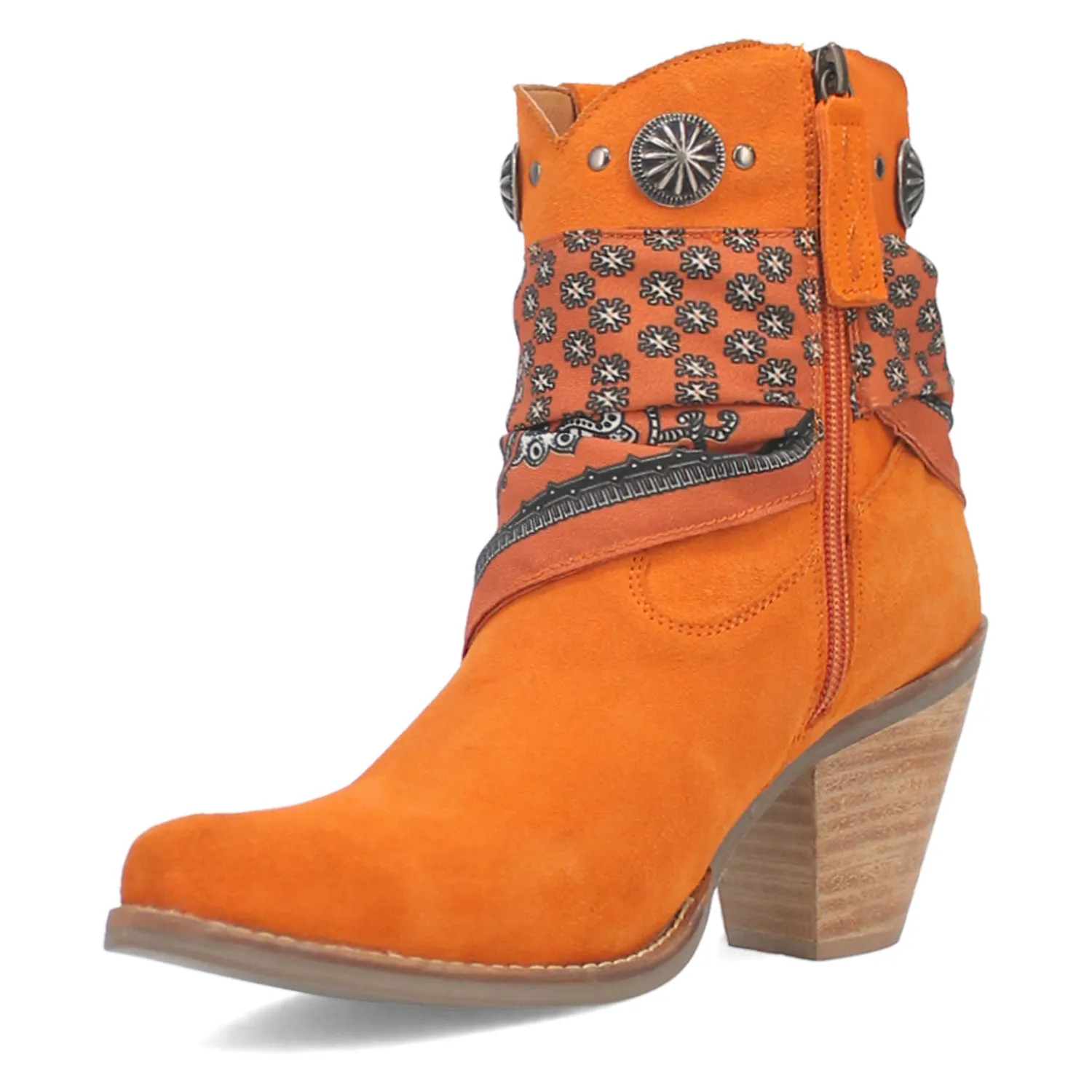 Dingo Womens Bandida Orange Suede Fashion Boots