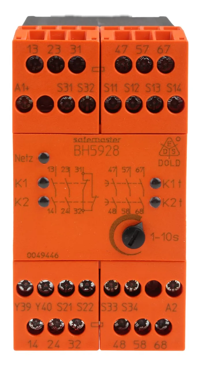 Dold Safemaster BH 5928 Emergency Stop Safety Relay, 24V ac/dc, Single/Dual-Channel, 3 Safety Contacts