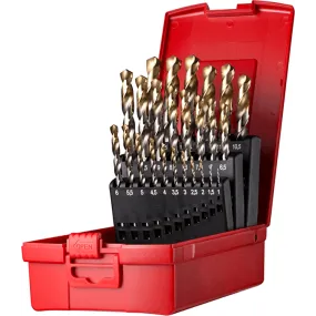 Dormer A095 No 204 25 Piece HSS Tin Coated 1.0mm-13mm By 0.5mm Drill Set