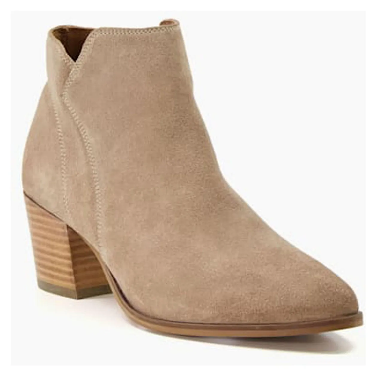 DUNE LONDON Parlor Heeled Suede Ankle Boots - Beige