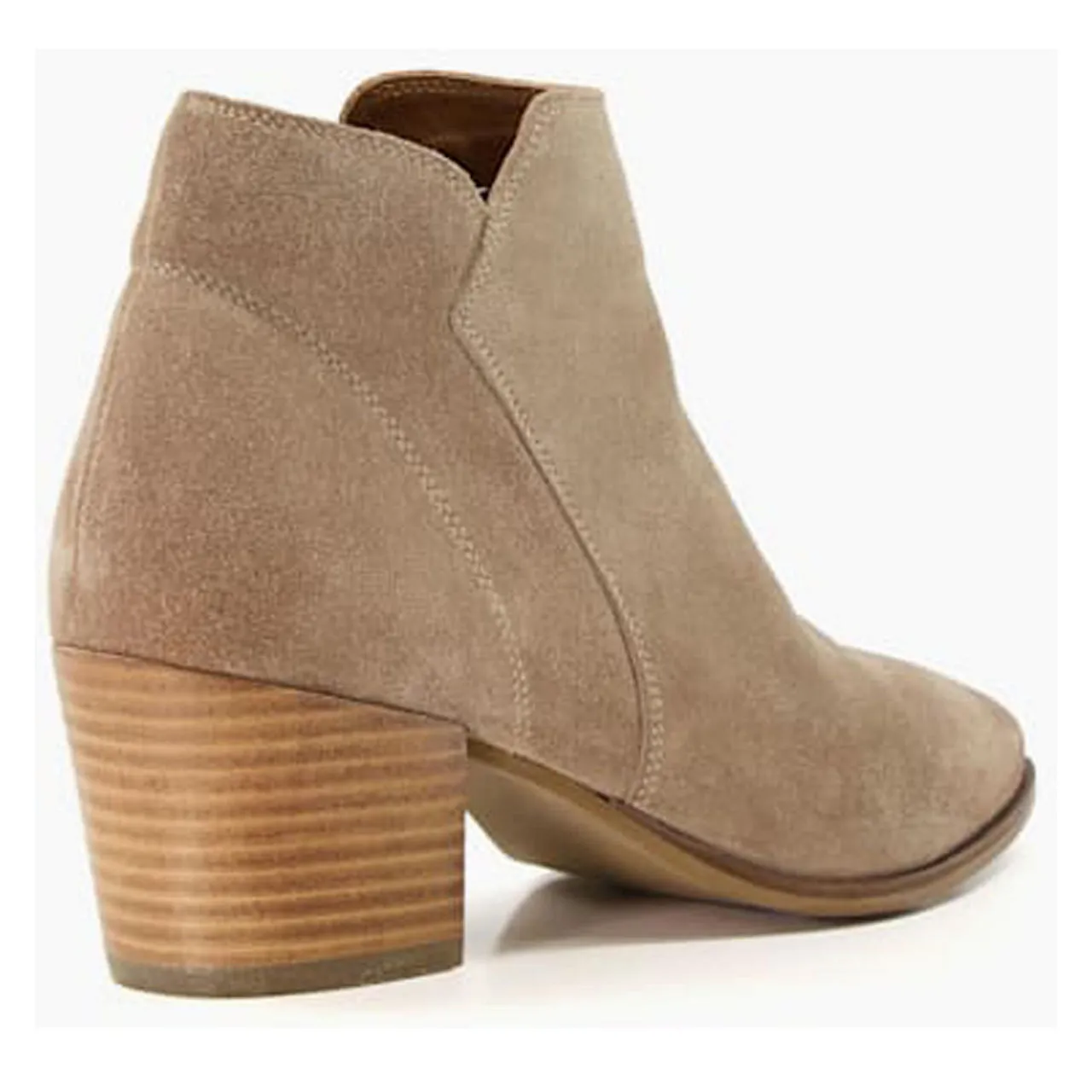 DUNE LONDON Parlor Heeled Suede Ankle Boots - Beige