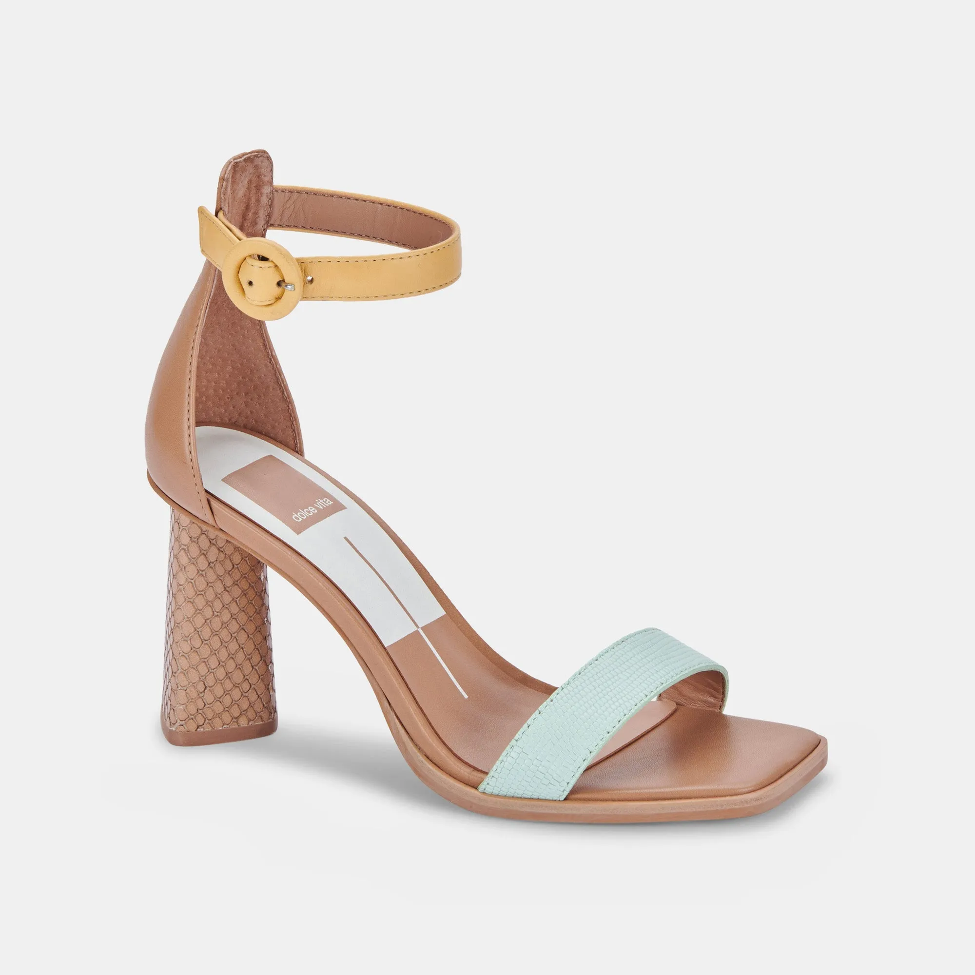 FIONNA HEELS MINT MULTI EMBOSSED LEATHER - re:vita