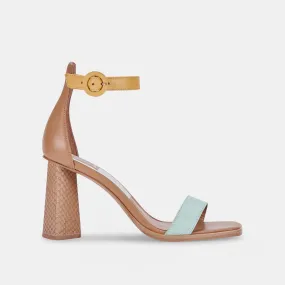 FIONNA HEELS MINT MULTI EMBOSSED LEATHER - re:vita