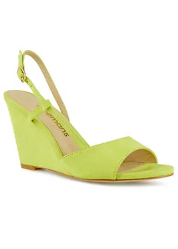 Freemans Lime Slingback Wedge Sandals | Grattan