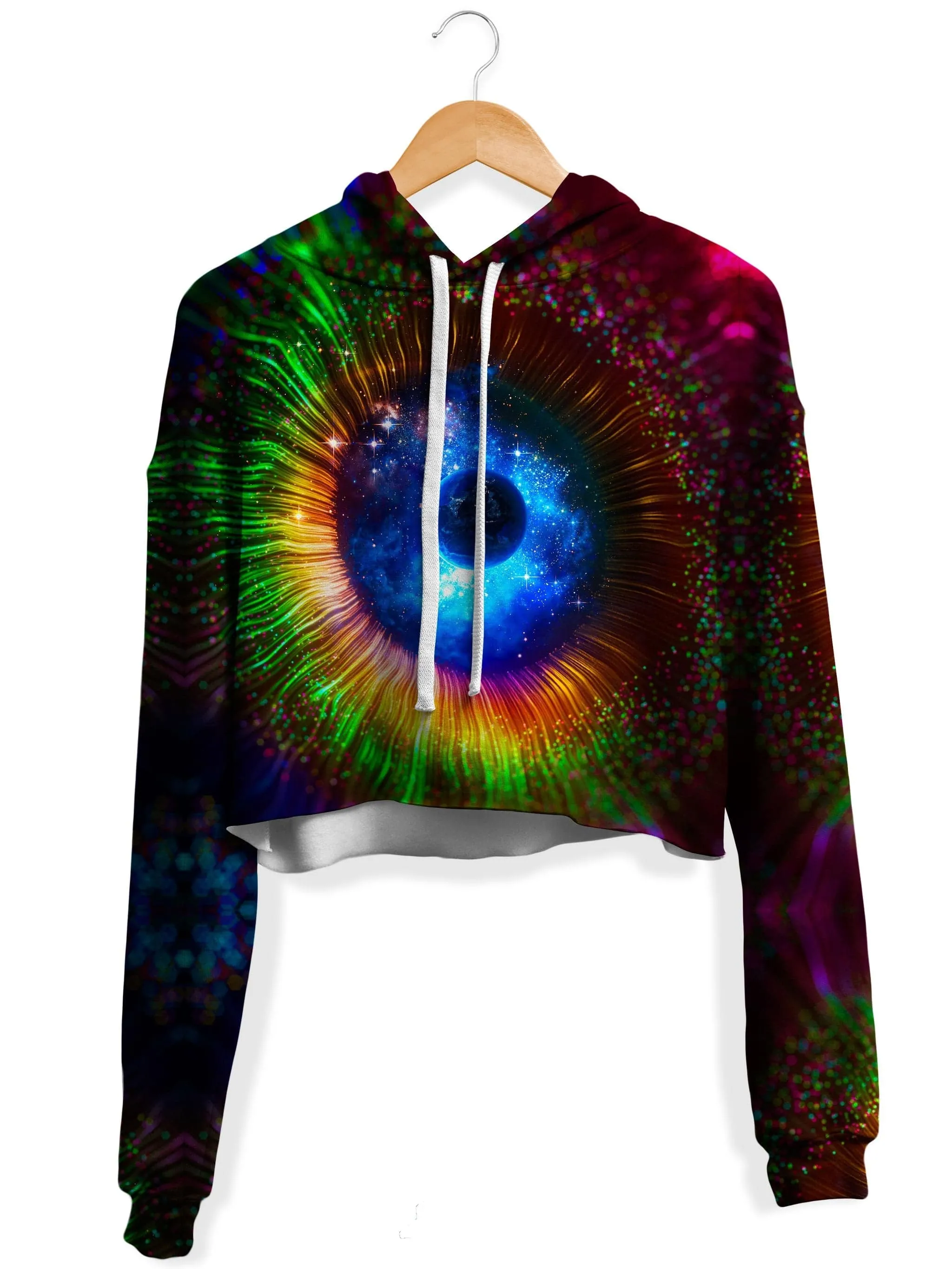 Galaxy Retina Fleece Crop Hoodie