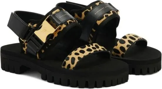 Giuseppe Zanotti Shyan animal-print suede chunky sandals Black