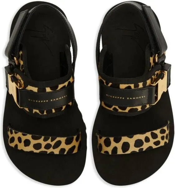 Giuseppe Zanotti Shyan animal-print suede chunky sandals Black