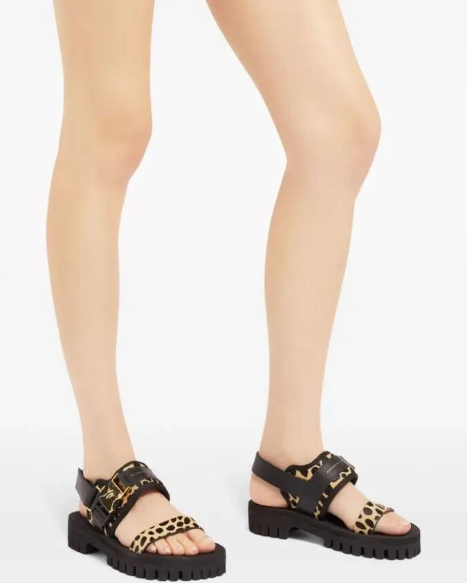 Giuseppe Zanotti Shyan animal-print suede chunky sandals Black