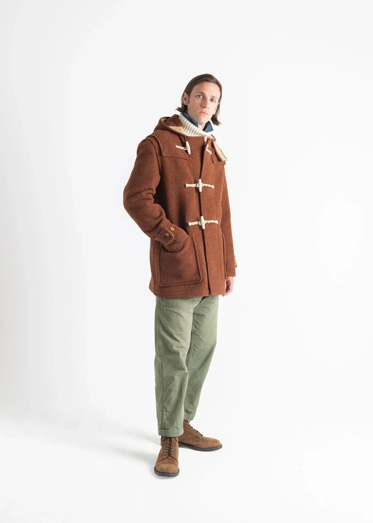 Gloverall Mid Monty Duffle Coat - Rust