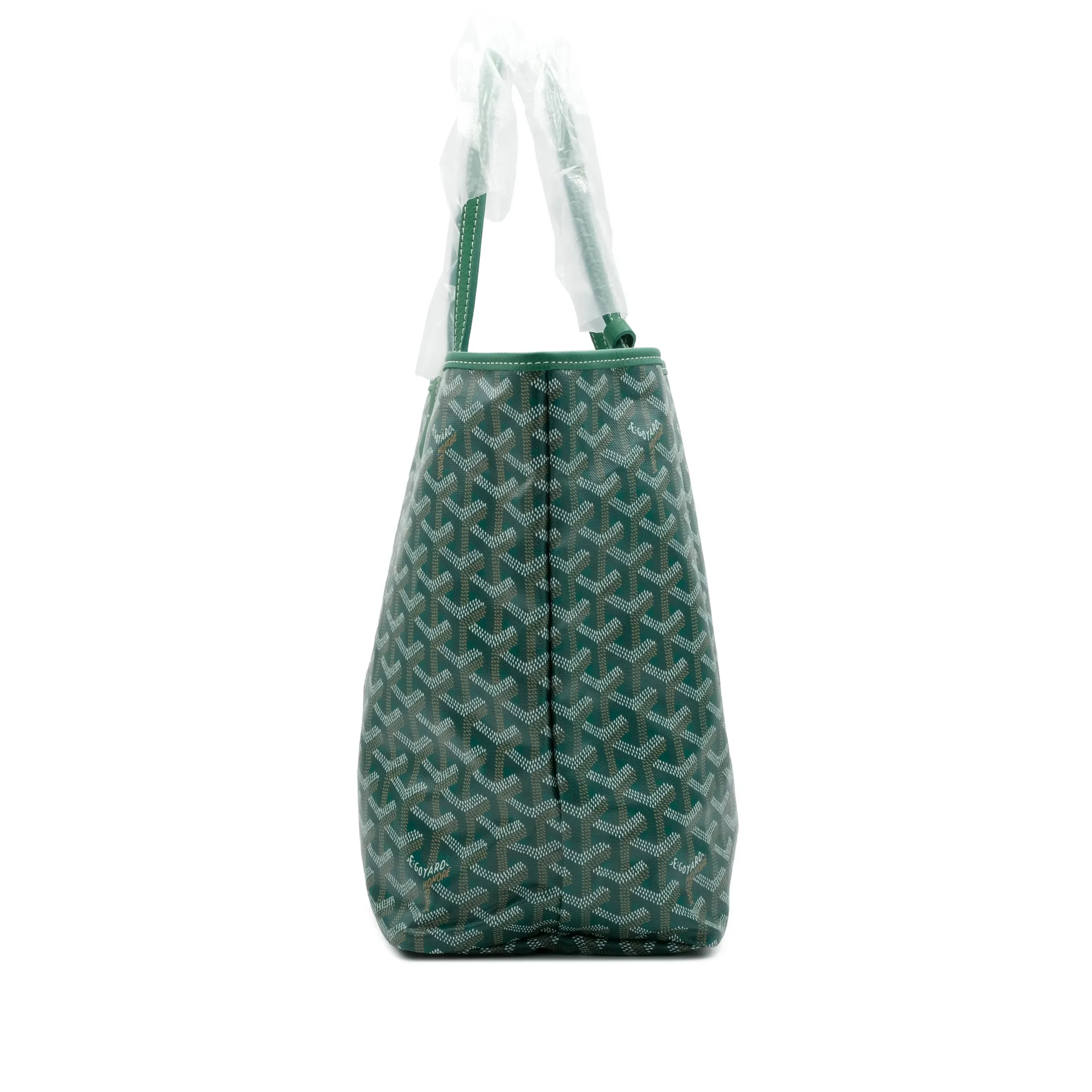 Goyard Green Goyardine Canvas and Chevroches Calfskin Saint Louis PM Tote