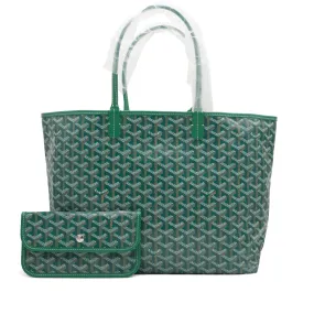 Goyard Green Goyardine Canvas and Chevroches Calfskin Saint Louis PM Tote