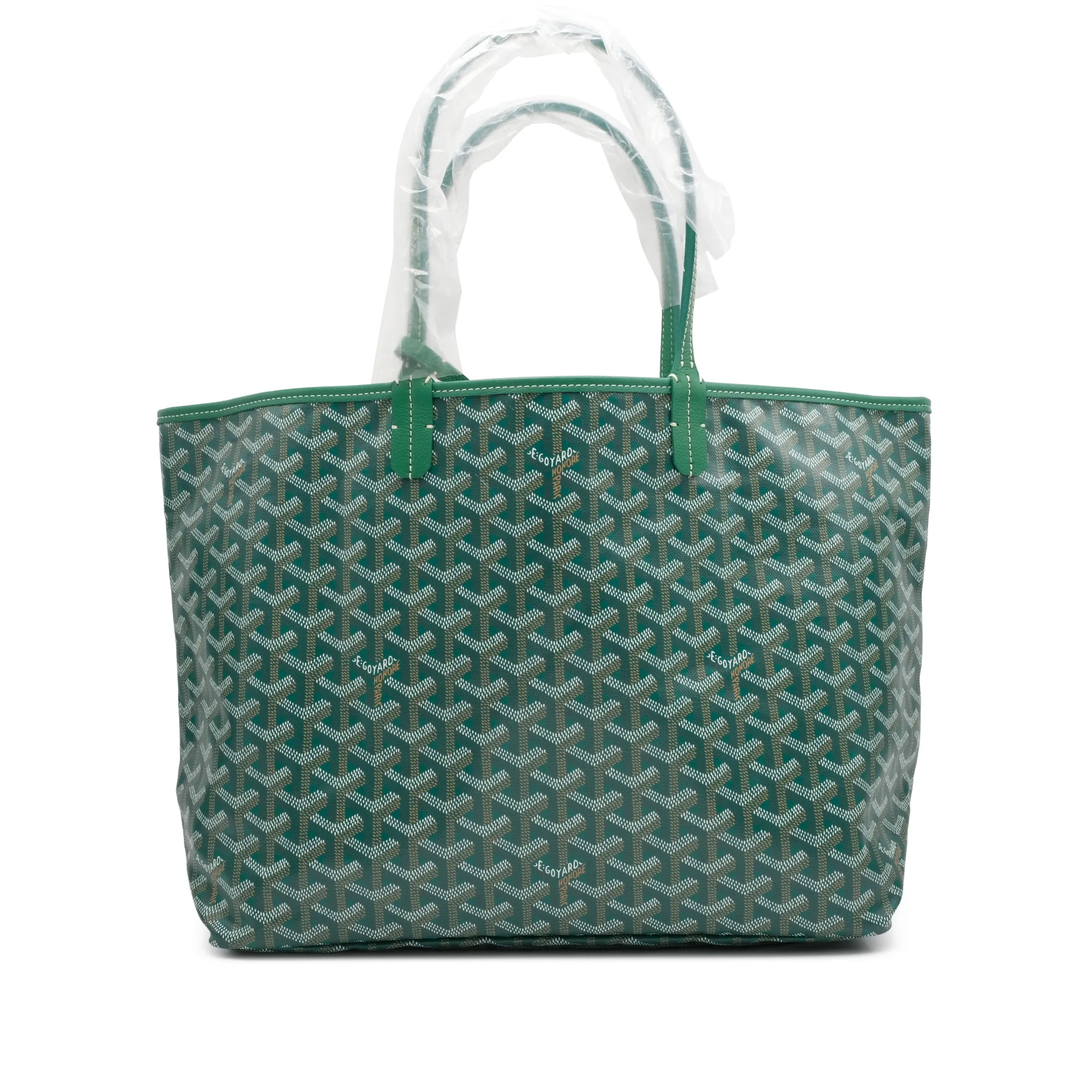 Goyard Green Goyardine Canvas and Chevroches Calfskin Saint Louis PM Tote