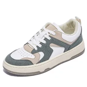 Green suede mix color casual shoe sneaker