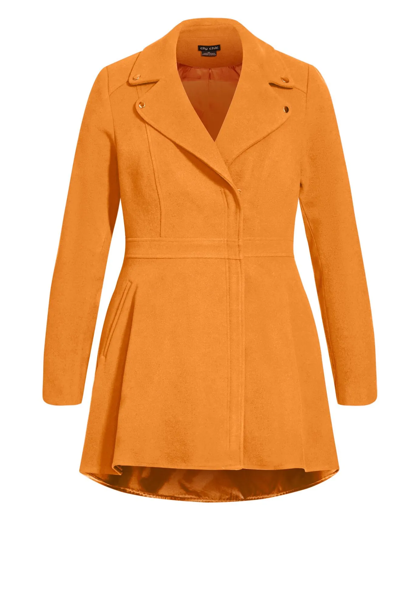 Hi Lo Frill Coat - deep caramel